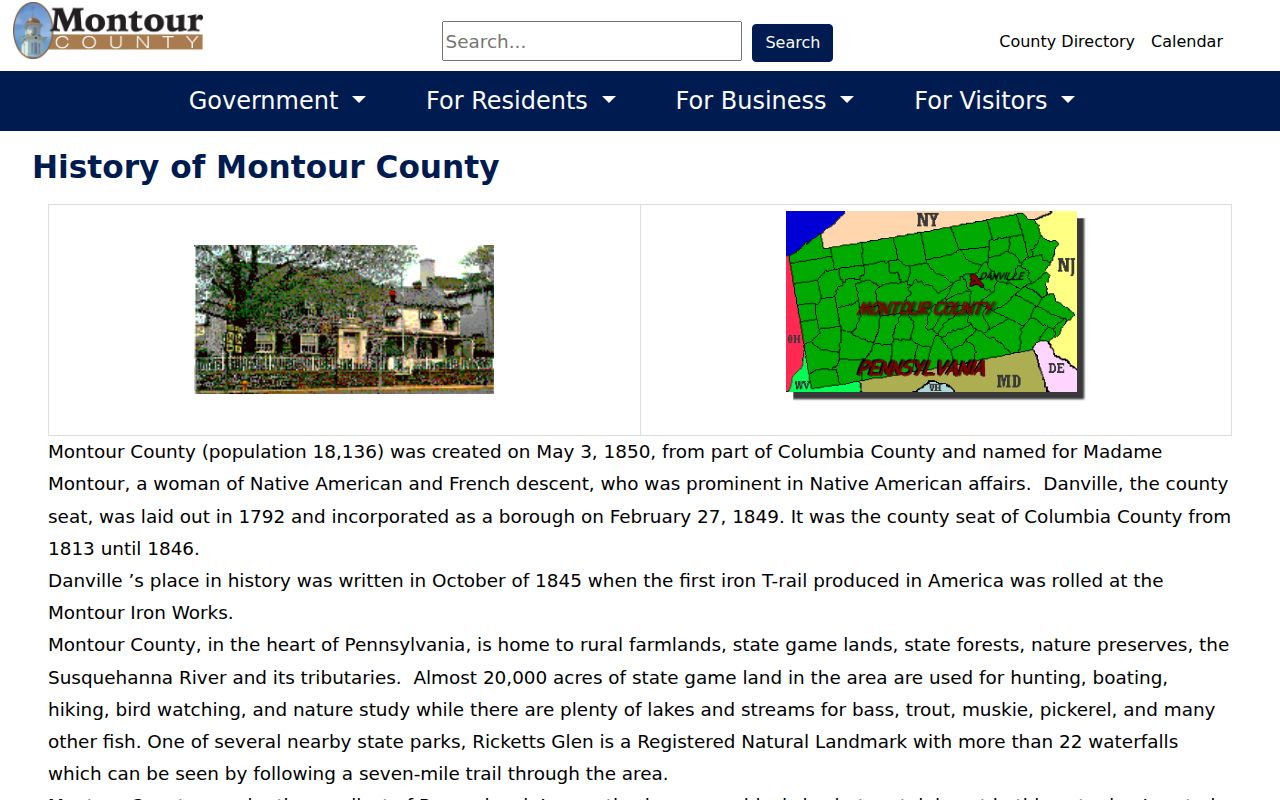 Montour County history behind its Danville criminal records system