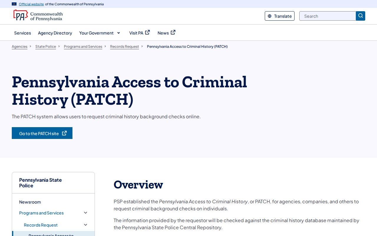 Pennsylvania State Police explanation of PATCH Montour County criminal record results