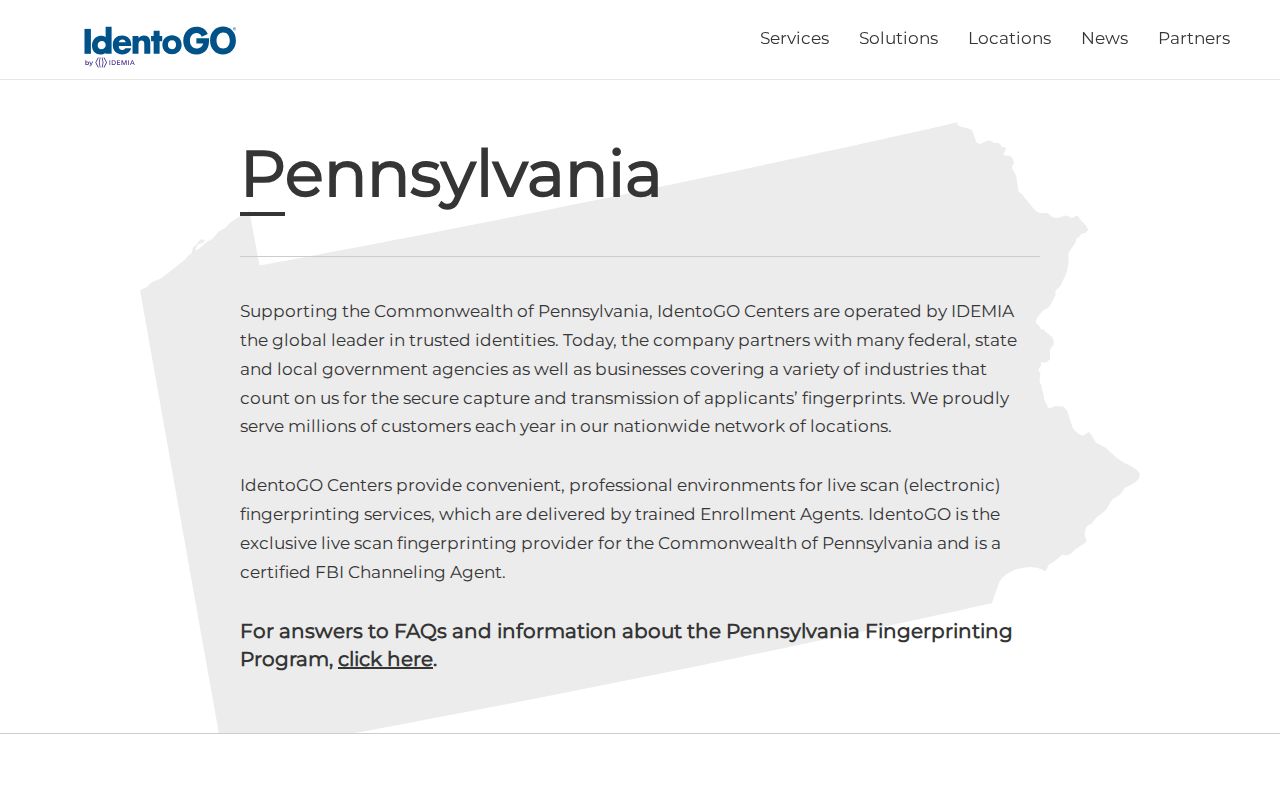 Pennsylvania fingerprint locations for Montour County criminal history checks