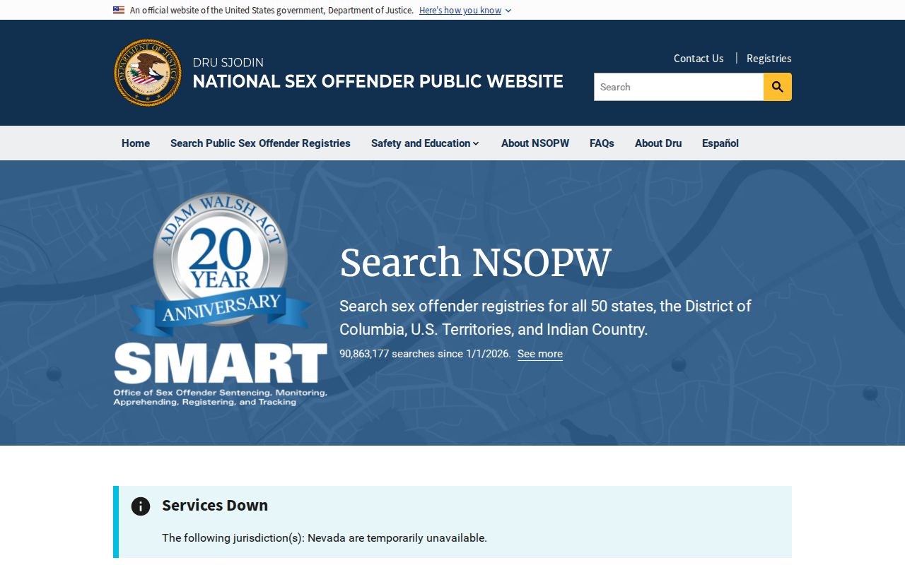 National search layer for Montour County sex offender records